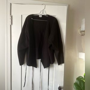 Deiji studios tie cardigan brand new black medium